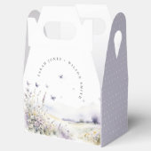 Lila Wildflower Vlinder Veldlandschap Bruiloft Bedankdoosjes (Geopend)