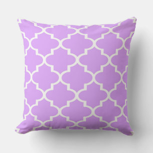Lila wit Quatrefoil Lattice kussen