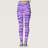 Lila Zebra wild dierpatroon Leggings (Voorkant)