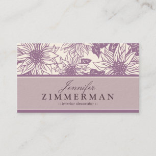 Lila zonnebloemen Visitekaartje