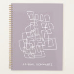 Lilac Abstrait Line Art Personnalisé<br><div class="desc">Illustration contemporaine d'art moderne avec dessin abstrait en blanc sur un arrière - plan lilas.</div>