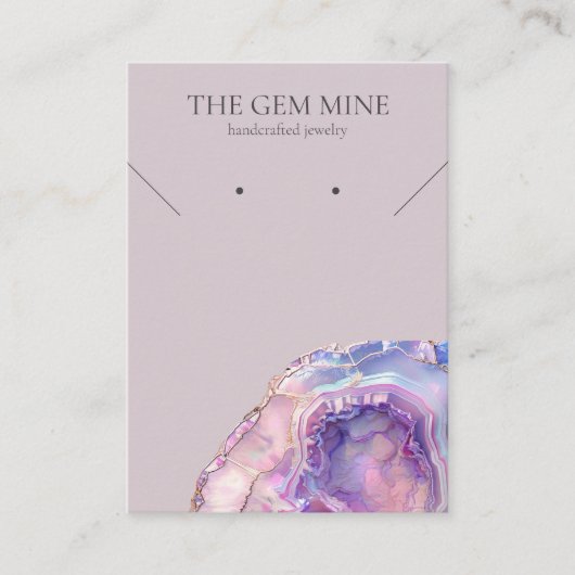 Lilac Agate Gemstone Jewelry Display Card Visitekaartje (Voorkant)