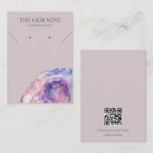 Lilac Agate Gemstone Jewelry Display Card Visitekaartje (Voorkant / Achterkant)