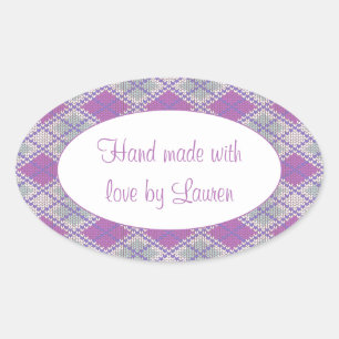 LILAC AGYLE KNIT Stickers Ovaux "Mains Made"