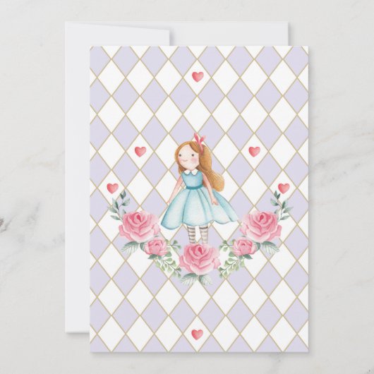 Lilac Alice au Pays des merveilles Carte de remerc (Dos)