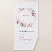 Lilac and Pink Flowers Orthodox Baptism Gift       Badhanddoek (Badhanddoek)