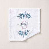 Lilac Aquarelle Florale Monogramme (Gant de toilette)