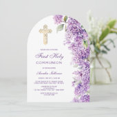Lilac Arch First Communion Invitation (Debout devant)