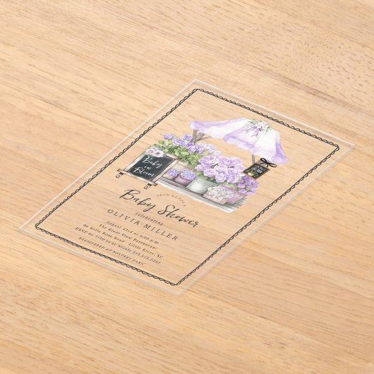 Lilac Baby Bloom Shower Invitation (Poser)