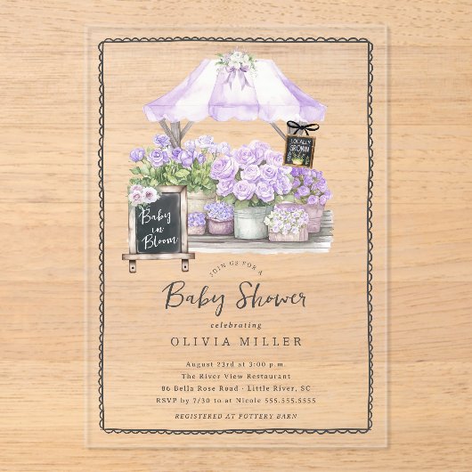 Lilac Baby Bloom Shower Invitation (Recto)