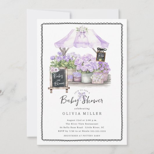 Lilac Baby Bloom Shower Invitation (Devant)