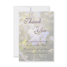 Lilac Baby Shower Bedankkaart