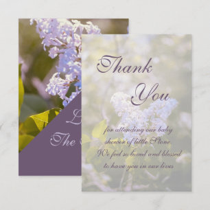 Lilac Baby Shower Bedankkaart