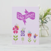 Lilac Baby Shower Viering Design Kaart (Staand voorkant)