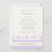 Lilac Blanc Floral Custom Baby Shower Invitations (Dos)