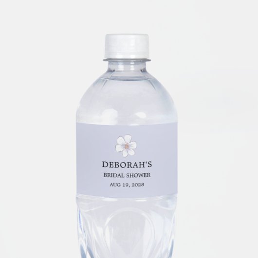 Lilac Bloemige Bruiloftsborrel Waterfles Etiket