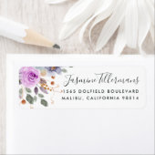 Lilac Blooms | Étiquette d'adresse de retour flora (En situation)