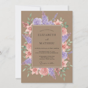 Lilac Blush Bloemstuk Bruiloft Kaart