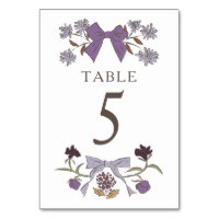 Lilac Boho Bows Mariage Numéro de table