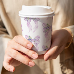 Lilac Boog Zij Krijgt de Knoop Bruidsdouche Papieren Bekers