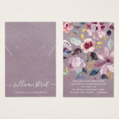 Lilac Boucles d'oreilles florales Collier Carte d' (Devant & derrière)