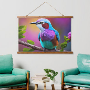 Lilac-Breasted Roller Wandtapijt Hangend Wandkleed