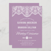 Lilac Brocade Lace Faire-part de mariage II (Devant / Derrière)