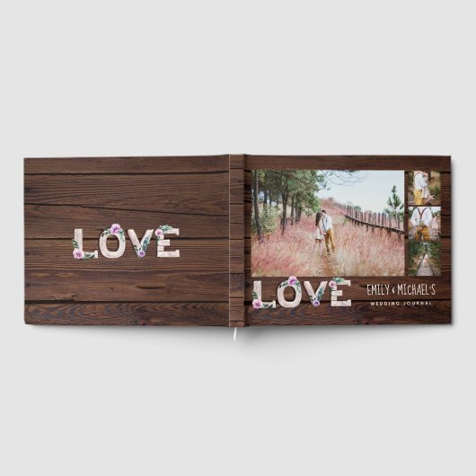 Lilac Bruiloft Rustieke Liefde Bruids-Shower Foto' Gastenboek (Volledig)