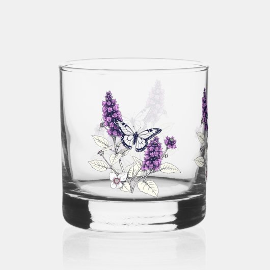 Lilac Butterfly Bush Whisky Glas (Voorkant)