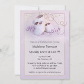 Lilac Chaussures Baby shower fille Invitation (Devant)