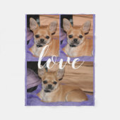 Lilac Chihuahua Liefde Foto Fleece Deken (Voorkant)