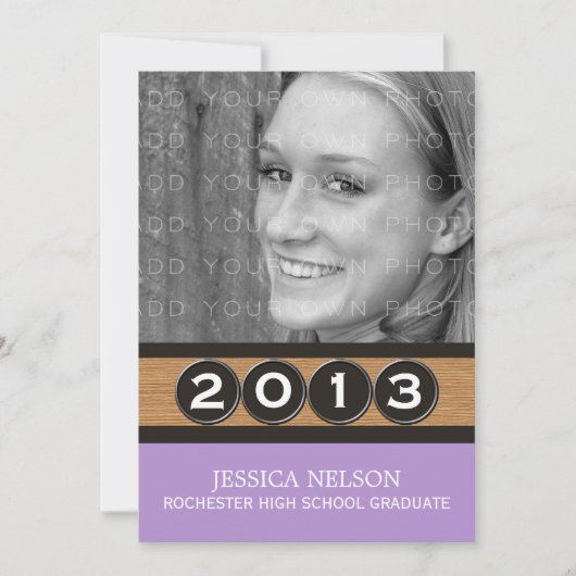 Lilac Classy Keys Graduation Invitation (Devant)