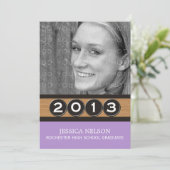 Lilac Classy Keys Graduation Invitation (Debout devant)