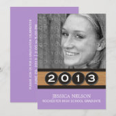 Lilac Classy Keys Graduation Invitation (Devant / Derrière)