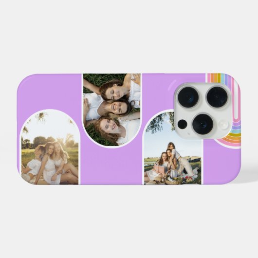Lilac Cute Modern 3 Photo Layout Custom (Verso Horizontal)
