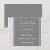 Lilac Damask Enregistrer la date Carte postale Mar (Devant / Derrière)