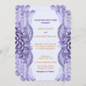 Lilac Delicate Dentelle Design Faire-part de maria (Devant / Derrière)