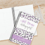 Lilac Empreinte de léopard Hot Mess Faire mon meil<br><div class="desc">Hot Mess But Doing My Best,  personalized planner with leopard print design. Simple,  Girly and trendy with Modern in hand in lettered typographiy - perfect for school,  office and multi-tasking mommas !</div>
