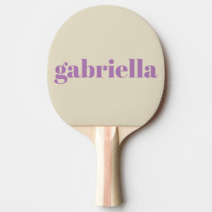 Lilac en Beige Vetgedrukte Typografie Gepersonalis Tafeltennisbatje