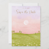 LILAC Enregistrer La Date Invitation / Aquarelle r (Dos)