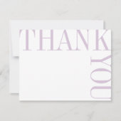 Lilac et blanc Moderne Grand texte Merci Note (Devant)
