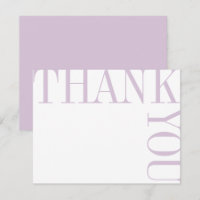 Lilac et blanc Moderne Grand texte Merci Note