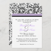 Lilac et Faire-part de mariage noire (Devant / Derrière)