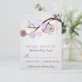 Lilac et Fleurs de Crème Mariage rustique Carte RS (Debout devant)