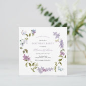 Lilac et papillons Invitation d'anniversaire (Debout devant)