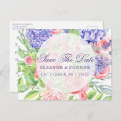 Lilac et Peony Sophisticated Faire-part de mariage (Devant / Derrière)