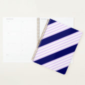 Lilac et rayures blanches motif avec bleu marine (Devant avec enveloppe)