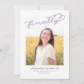 Lilac Finalement Faire-part de graduation photo (Devant)