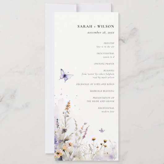 Lilac Fleur sauvage Butterfly Garden Programme (Devant)