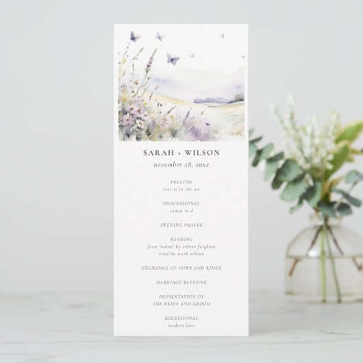 Lilac Fleur sauvage de terrain Programme de mariag (Debout devant)